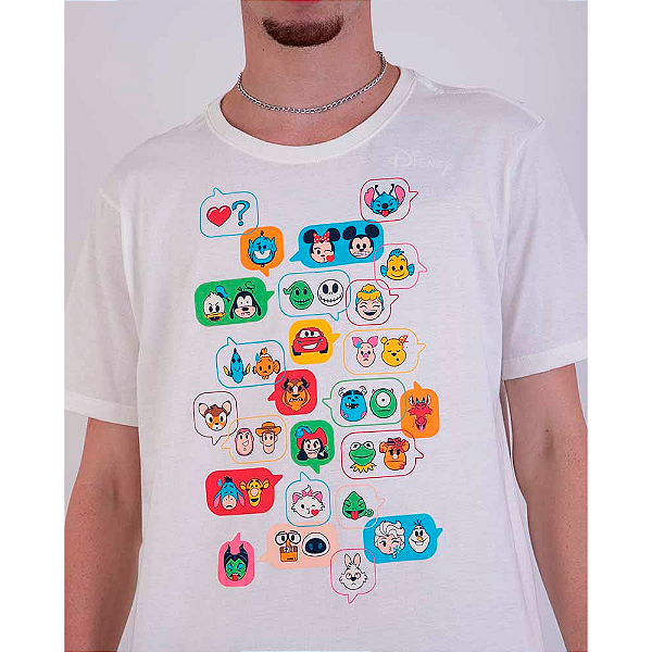 CAMISETA PITICAS DISNEY EMOJI OFICIAL OFF WHITE