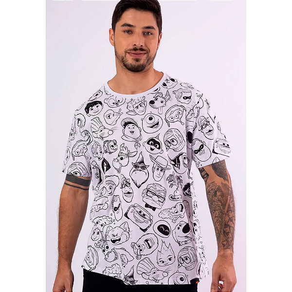 CAMISETA PITICAS PIXAR MULTI HEROIS OFICIAL