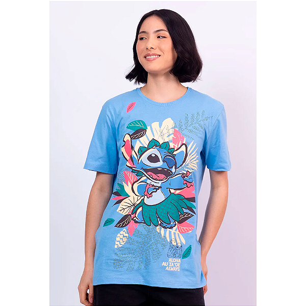 CAMISETA PITICAS LILO STITCH OFICIAL AZUL