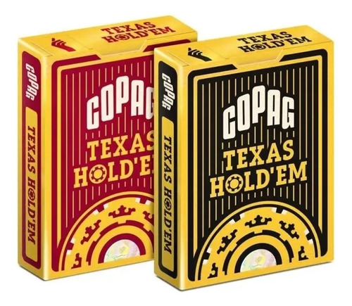 Kit De Baralhos Texas Holdem Vermelho E Preto Poker Size