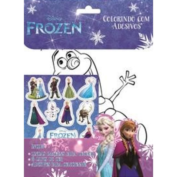 DISNEY Livro Colorindo Com Adesivos E Lápis De Cor Frozen