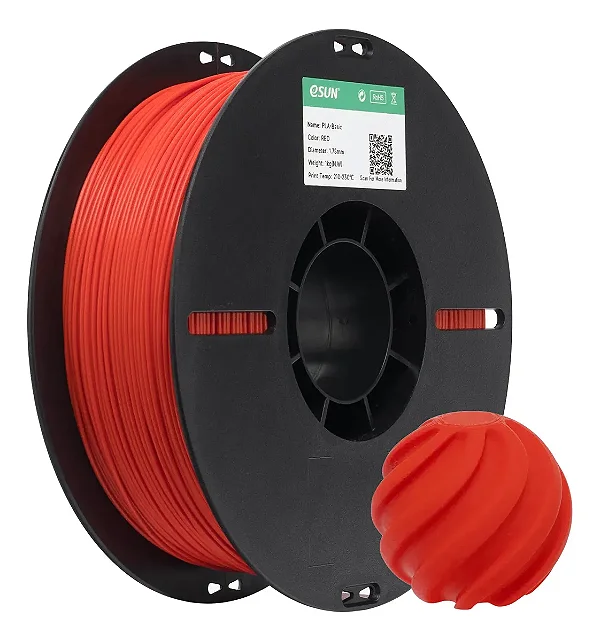 Filamento Impressora 3d Pla Esun Cor Vermelho 1,75mm 1kg