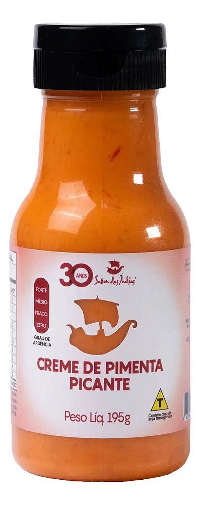 MOLHO CREMOSO DE PIMENTA PICANTE 195G SABOR DAS INDIAS