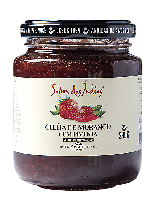 GELEIA DE MORANGO COM PIMENTA 240G - SABOR DAS INDIAS