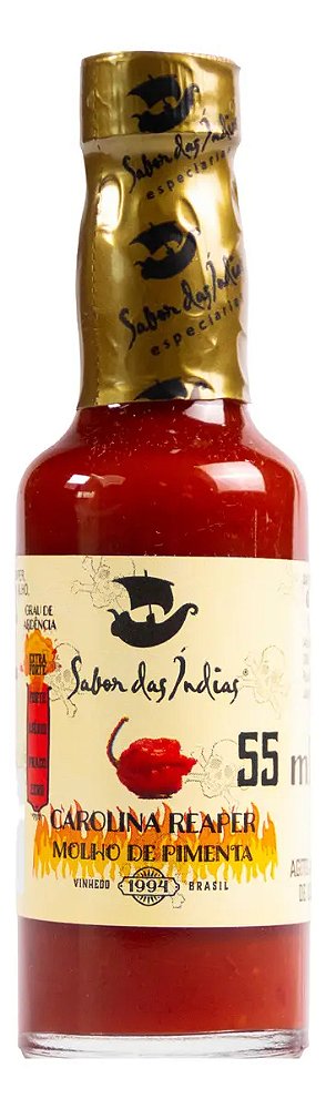 MINI MOLHO DE PIMENTA CAROLINA REAPER 55ML - SABOR DAS INDIAS