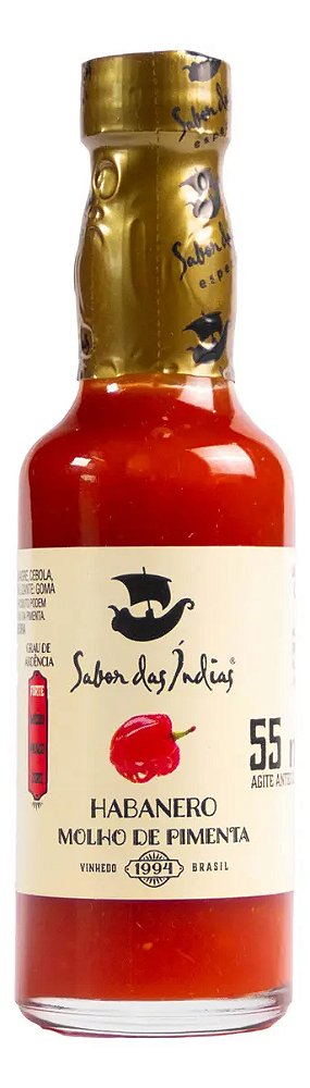 MINI MOLHO DE PIMENTA HABANERO 55ML - SABOR DAS INDIAS