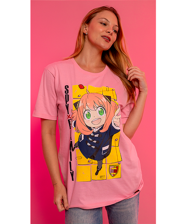 CAMISETA SPYXFAMILY PITICAS OFICIAL COR ROSA