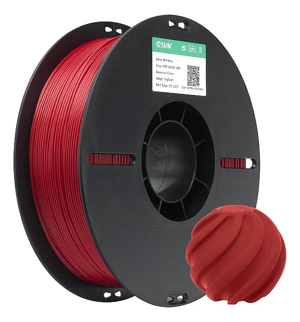Filamento Impressora 3d Pla Esun Cor Vermelho Bombeiro 1,75mm 1kg