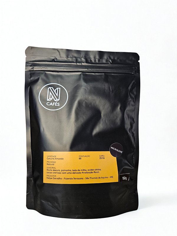 Café Caturra Amarelo Natural Grãos 100% Arábica 150g NCafés