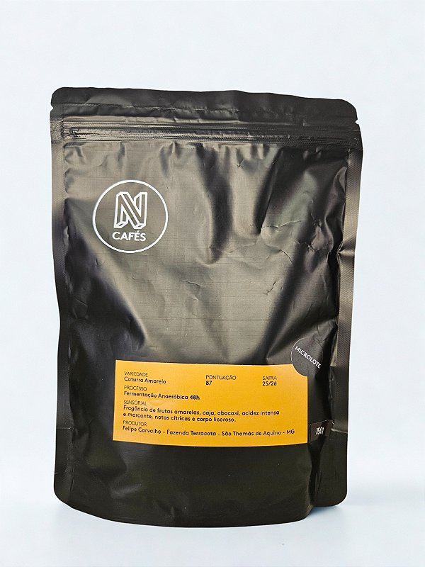 Café Caturra Amarelo Fermentado Grãos 100% Arábica 150g NCafés