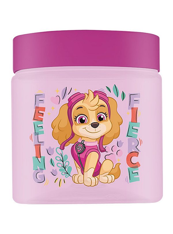 Pote Porta Lanche Infantil Patrulha Canina 550ml Escolar Rosa Skye