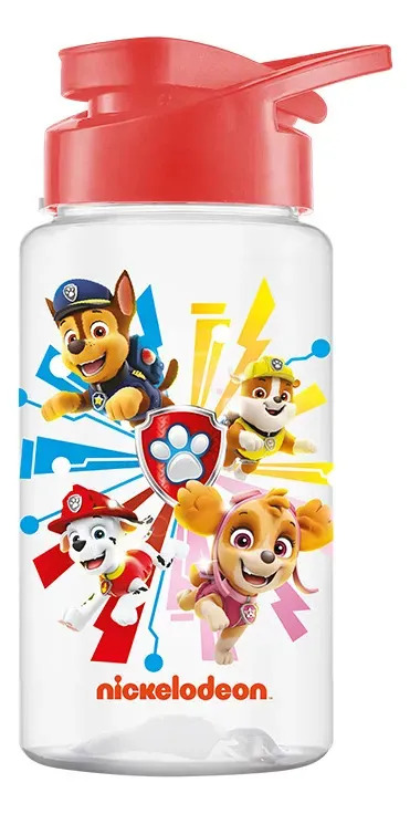 Garrafa Squeeze Patrulha Canina Fosca 500ml Escolar Vermelha