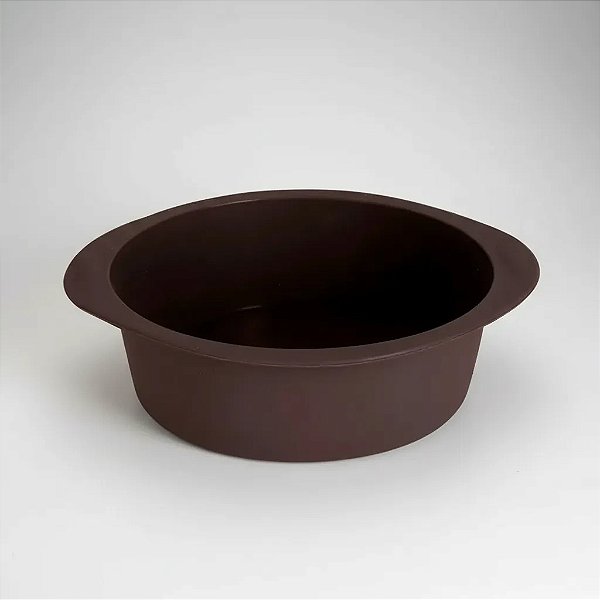 Forma De Silicone Redonda 19cm Bolo Torta Gelatina Art House Preta