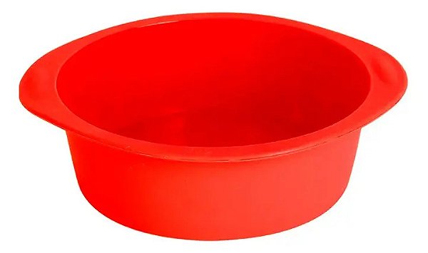 Forma De Silicone Redonda 19cm Bolo Torta Gelatina Art House Vermelha