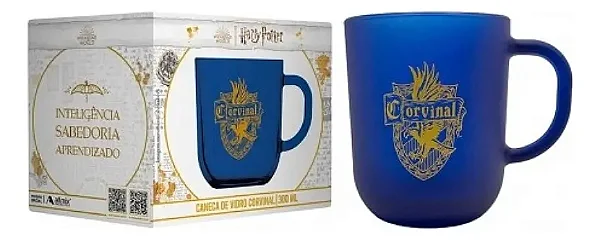 Caneca Harry Potter Vidro Fosco - Corvinal (Ravenclaw)
