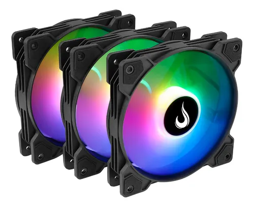 KIT COM 3 VENTOINHAS RISE MODE X, 120MM, LED ARGB, PRETO - RM-XLD-01-ARGB