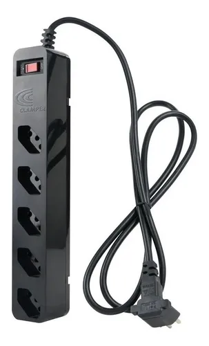 FILTRO DE LINHA + DPS ICLAMPER ENERGIA 5, 5 TOMADAS, BIVOLT, PRETO - 21517
