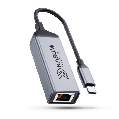 ADAPTADOR RJ45 KABUM ESSENTIALS AS100, PRETO, USB-C - KEAS100PT