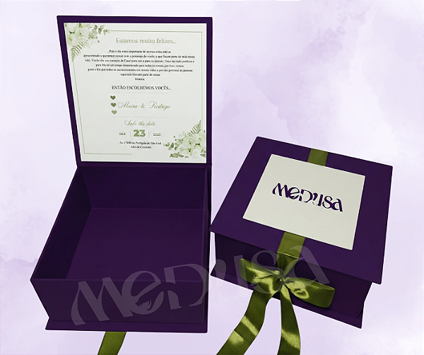 Caixa Convite - Padrinhos de Casamento, Batizado ou XV Anos.