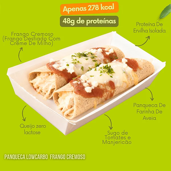 Panqueca LowCarbo Frango Cremoso