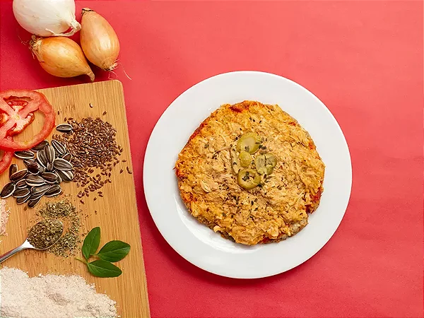 Mini Pizza Fit Frango Ao Curry Com Requeijão