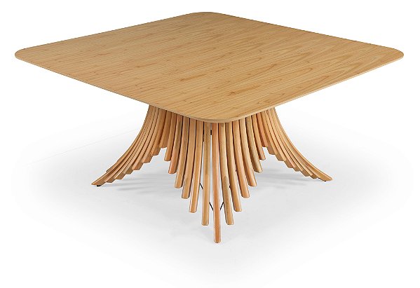 Mesa Rubi Quadrada (Amêndoa/Laminado/Canto Garrafa)