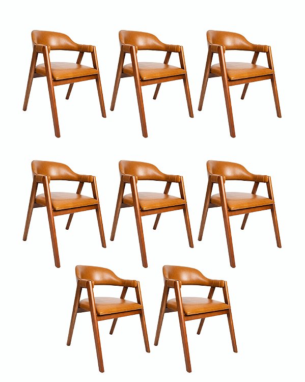 Kit 8 Cadeiras Olívia (Canela F910/C910/B910)