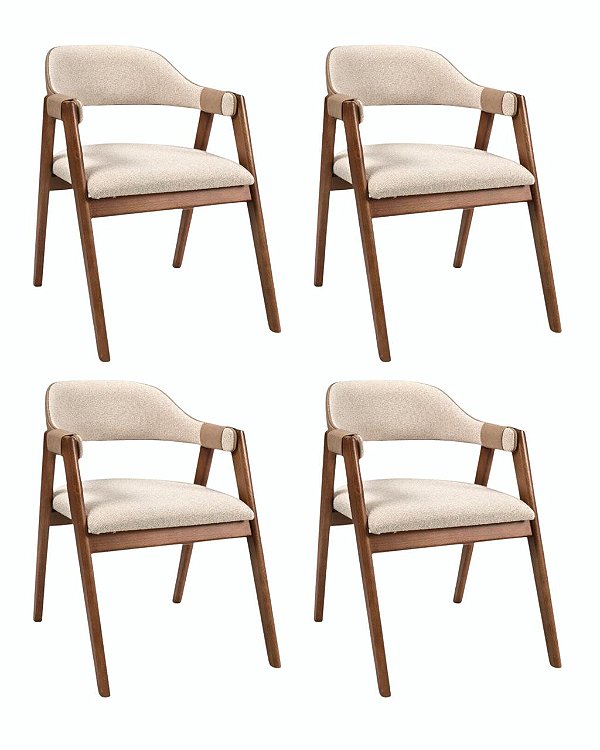 Kit 4 Cadeiras Olívia (Canela F563/C552/B552)