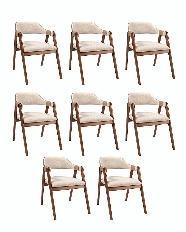 Kit 8 Cadeiras Olívia (Canela F563/C552/B552)
