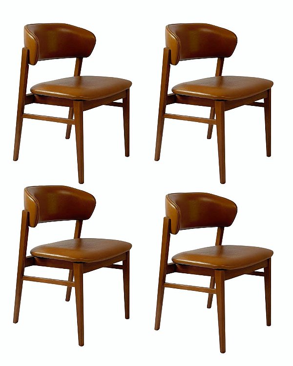 Kit 4 Cadeiras Charlotte (Canela 910)