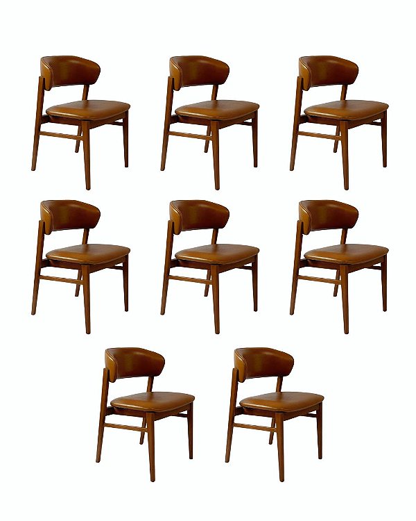 Kit 8 Cadeiras Charlotte (Canela 910)