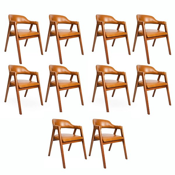 Kit 10 Cadeiras Olívia (Canela F910/C910/B910)