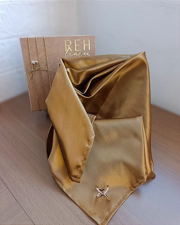 Lenço Dourado Luxo | Coleção Débora