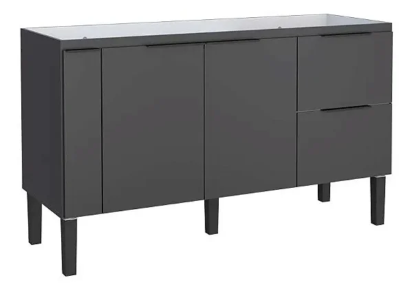 Gabinete 1,50m Preto em Madeira Cisne - COZIMAX
