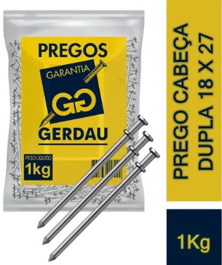 PREGO 18X27 C/ CABECA DUPLA     (GERDAU)    (KG)