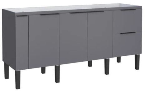 Gabinete Cozinha Madeira 1,80 metros Modelo Cisne na cor Cinza - Cozimax