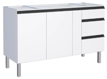 Gabinete Cozinha Aço 1,50 metros modelo GAIA Branco - Cozimax