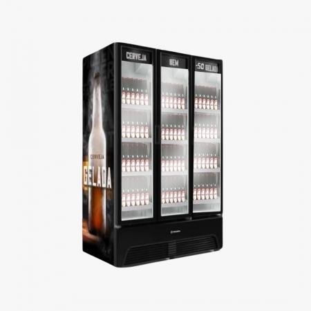 Cervejeira Expositor de Bebidas 3 Portas 1275 Litros Metalfrio 18cx de Garrafa 600ml (Lançamento)