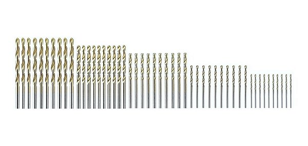 Kit 50 Brocas Revestidas Titânio De 1 A 3mm Madeira Plástico