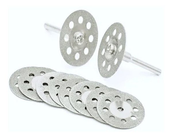 Kit 10 Mini Serras Disco Diamantado 22mm Para Micro Retifica