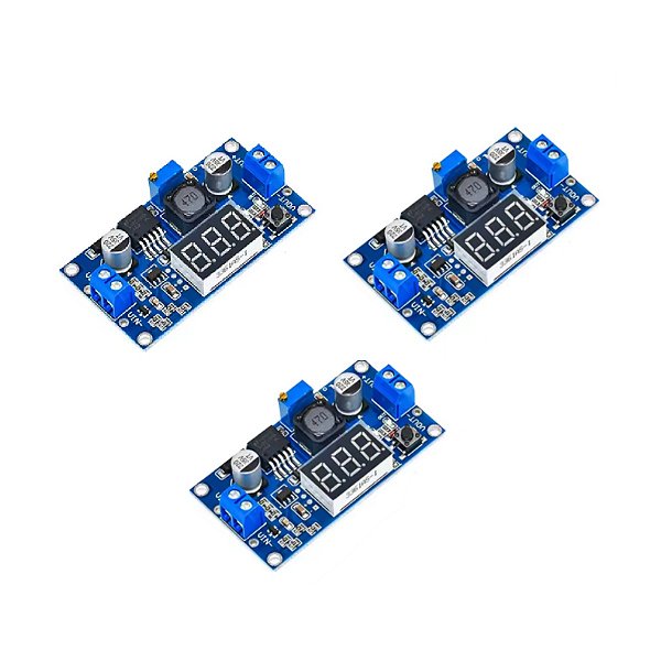 Kit 3 Regulador Conversor Tensão LM2596 Step Down 3A Display