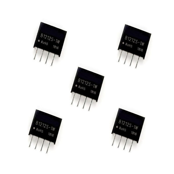Kit 5 Conversor Isolador Fonte 12v B1212s-1w Sip-4 Isolador