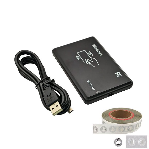 Kit Leitor Cartão Tag RFID 13.56mhz NFC USB +10 Etiqueta NFC