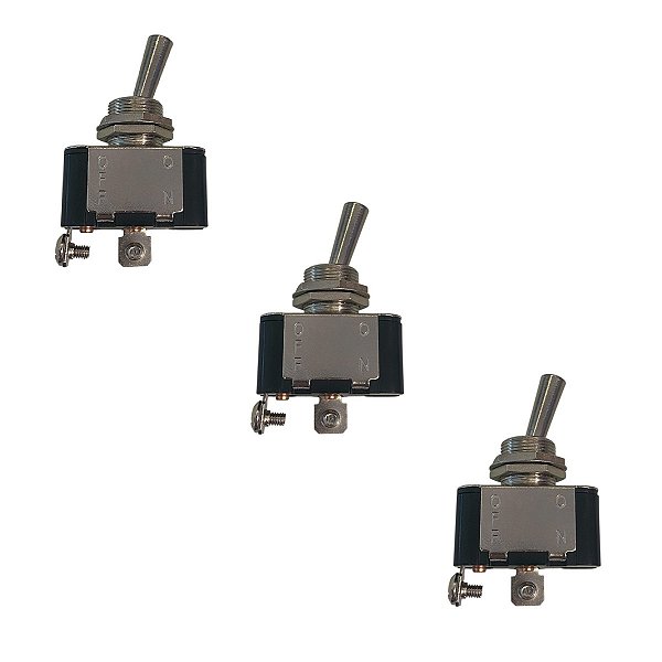 Kit 3 Chave Alavanca De Metal Unipolar Liga Desliga 10A
