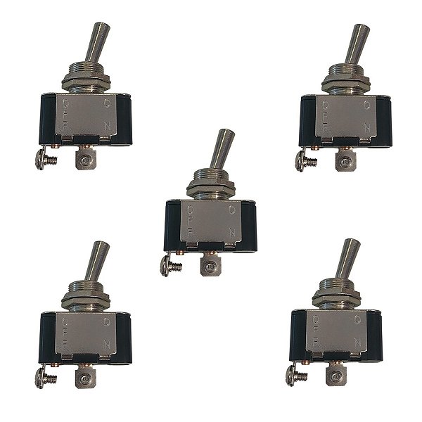 Kit 5 Chave Alavanca De Metal Unipolar Liga Desliga 10A