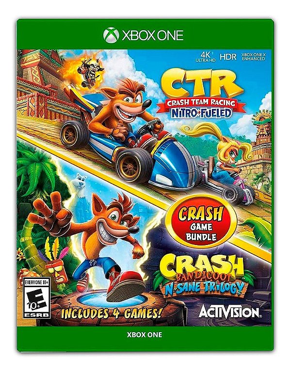 Pacote Crash Bandicoot N. Sane Trilogy + CTR Nitro-Fueled Xbox One Mídia Digital