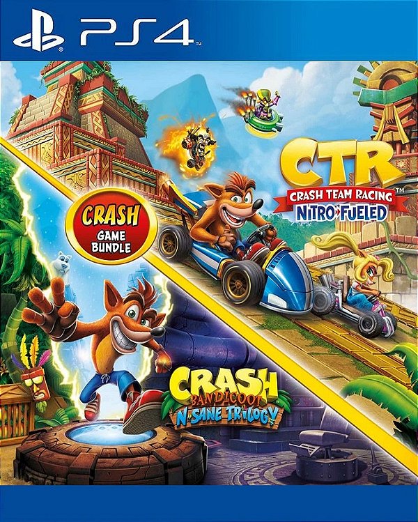 Crash Bandicoot N. Sane Trilogy + CTR Nitro-Fueled PS4 Mídia Digital
