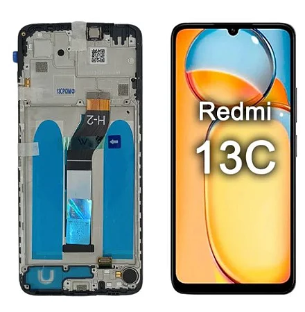 FRONTAL DISPLAY REDMI 13C/POCO C65 - ORIG MASTERFIX C/ARO - PRETO (VERSAO H-2)