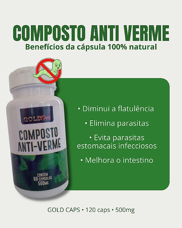 Composto Anti Verme | 60 Capsulas - 500mg