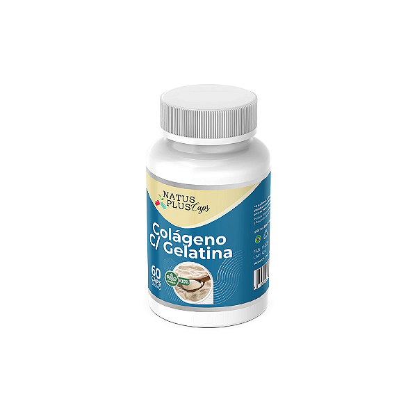 Colágeno c/ Gelatina Natus Plus |  60 Capsulas - 500mg